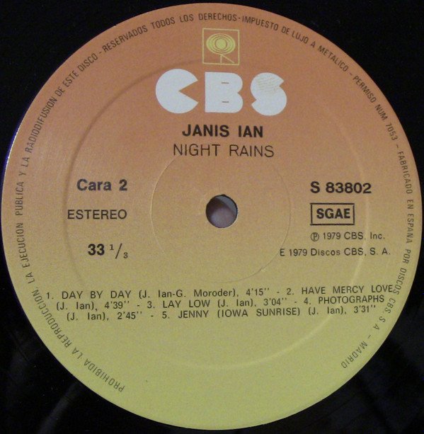 Janis Ian Night Rains-LP, Vinilos, Historia Nuestra