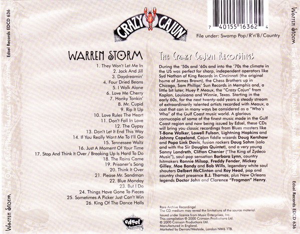 Warren Storm, King Of The Dance Halls-CD, CDs, Historia Nuestra