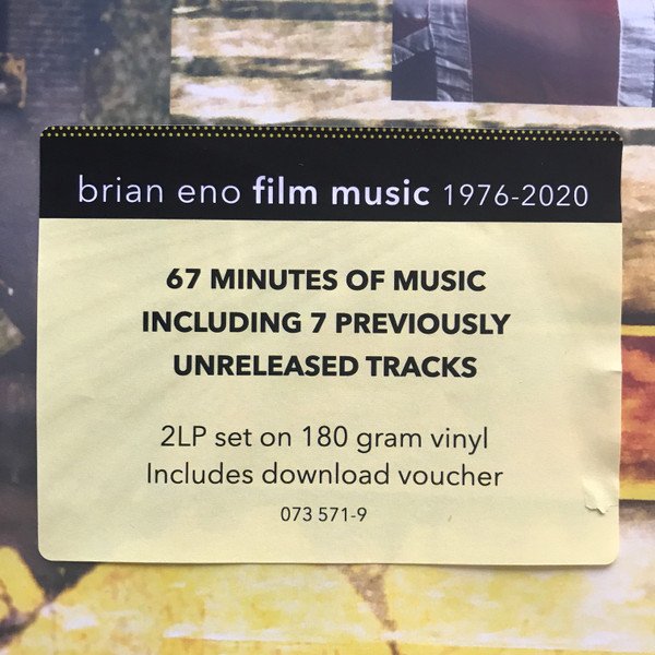 Brian Eno, Film Music 1976-2020-LP, Vinilos, Historia Nuestra