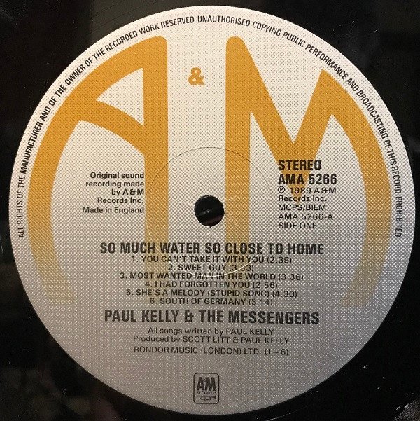 Paul Kelly And The Messengers So Much Water So Close To Home-LP, Vinilos, Historia Nuestra