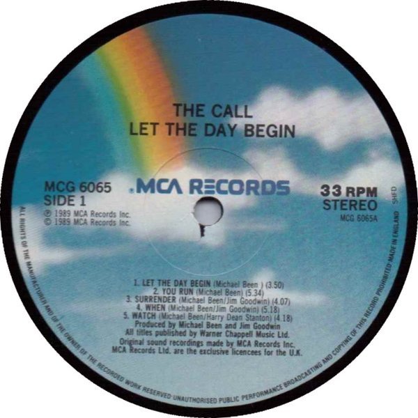 The Call, Let The Day Begin-LP, Vinilos, Historia Nuestra