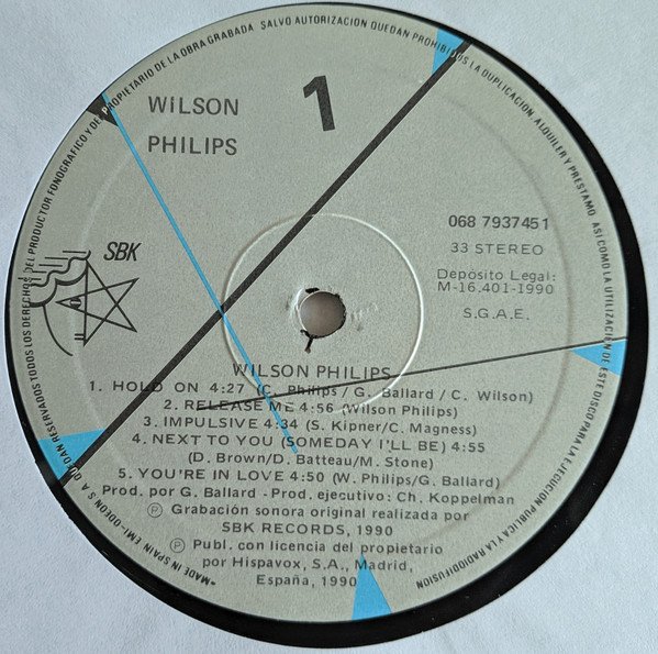 Wilson Phillips, Wilson Phillips-LP, Vinilos, Historia Nuestra