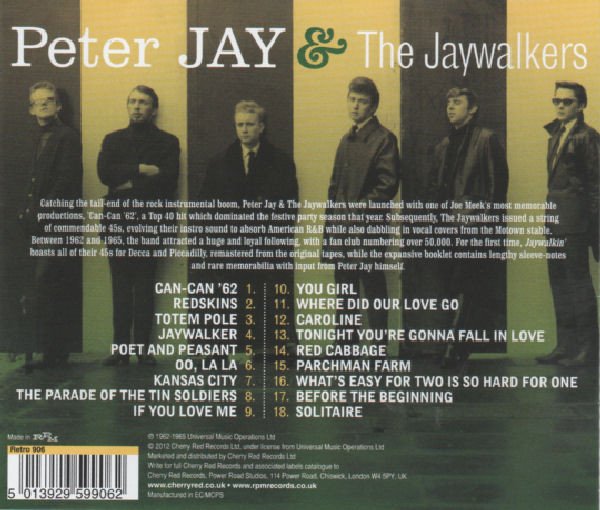 Peter Jay & The Jaywalkers* Jaywalkin' Singles 1962-1965-CD, CDs, Historia Nuestra