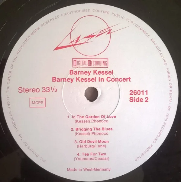 Barney Kessel, Barney Kessel In Concert-LP, Vinilos, Historia Nuestra