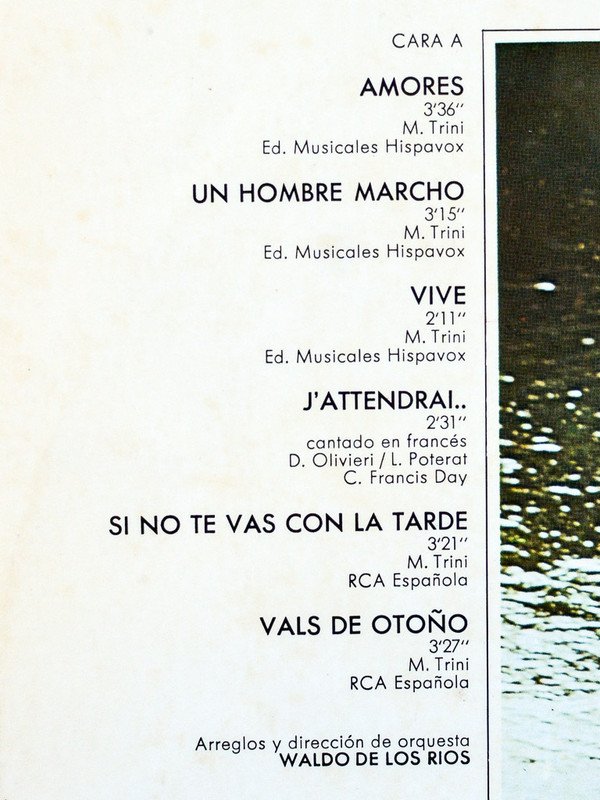 Mari Trini, Amores-LP, Vinilos, Historia Nuestra