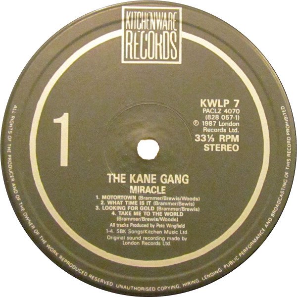 The Kane Gang Miracle-LP, Vinilos, Historia Nuestra