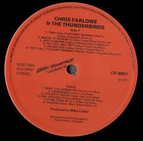 Chris Farlowe and The Thunderbirds-LP, CDs, Historia Nuestra