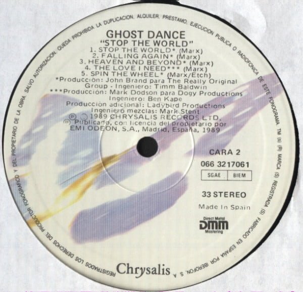 Ghost Dance Stop The World-LP, Vinilos, Historia Nuestra