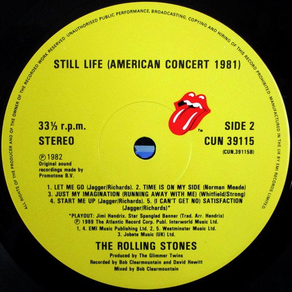 The Rolling Stones Still Life (American Concert 1981)-LP, Vinilos, Historia Nuestra