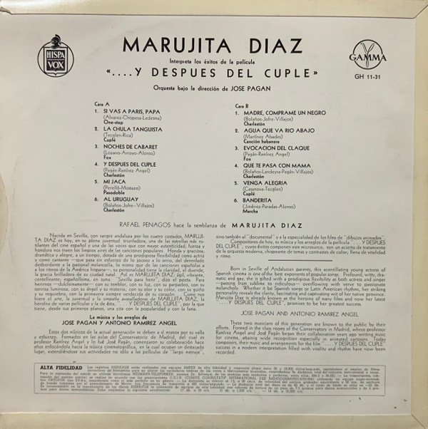 Marujita Díaz, Y Después Del Cuplé-LP, Vinilos, Historia Nuestra