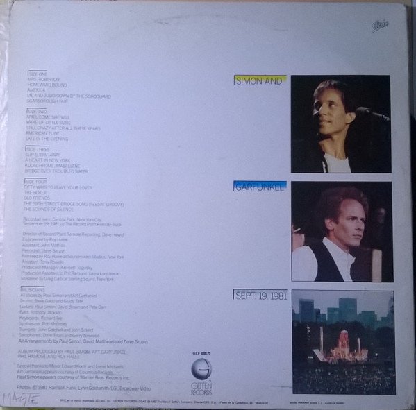 Simon And Garfunkel* The Concert In Central Park-2xLP, Vinilos, Historia Nuestra