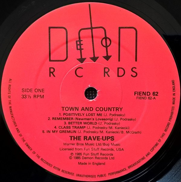 The Rave-Ups Town + Country-LP, Vinilos, Historia Nuestra