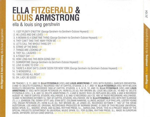 Ella* & Louis* Ella & Louis Sing Gershwin-CD, CDs, Historia Nuestra