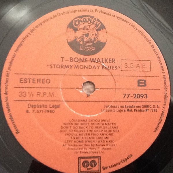 T-Bone Walker Stormy Monday Blues-LP, Vinilos, Historia Nuestra