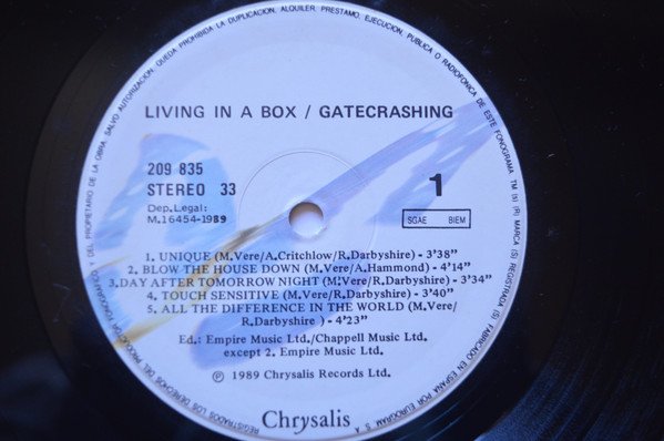 Living In A Box, Gatecrashing-LP, Vinilos, Historia Nuestra