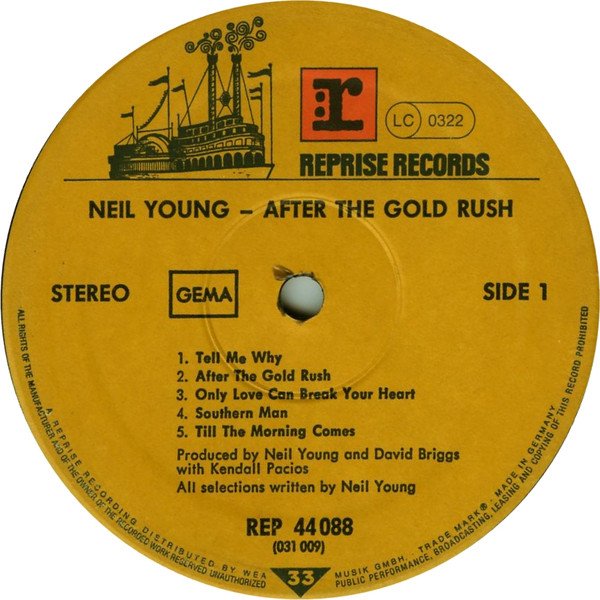 Neil Young, After The Gold Rush-LP, Vinilos, Historia Nuestra