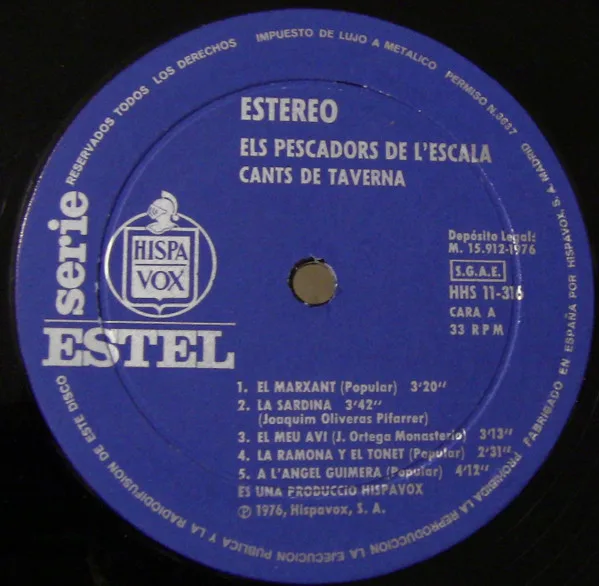 Els Pescadors De L'escala Cants De Taverna-LP, Vinilos, Historia Nuestra