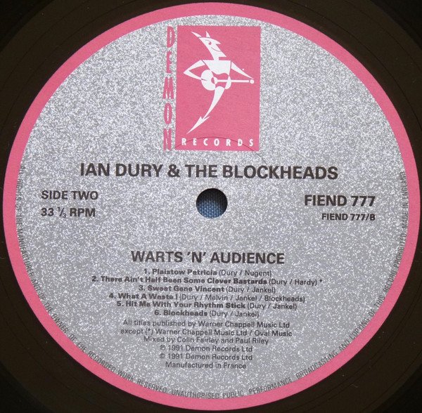 Ian Dury & The Blockheads* Warts 'N' Audience (Live: 22 December 1990)-LP, Vinilos, Historia Nuestra