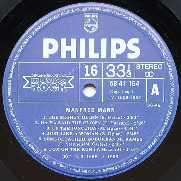 Manfred Mann, Manfred Mann-LP, Vinilos, Historia Nuestra