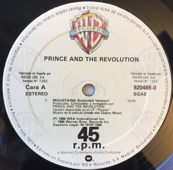 Prince And The Revolution Mountains (Extended Version)-12, Vinilos, Historia Nuestra