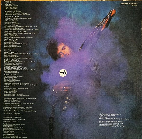 Nils Lofgren, Cry Tough-LP, Vinilos, Historia Nuestra