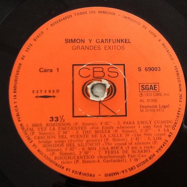 Simon & Garfunkel Simon And Garfunkel's Greatest Hits-LP, Vinilos, Historia Nuestra