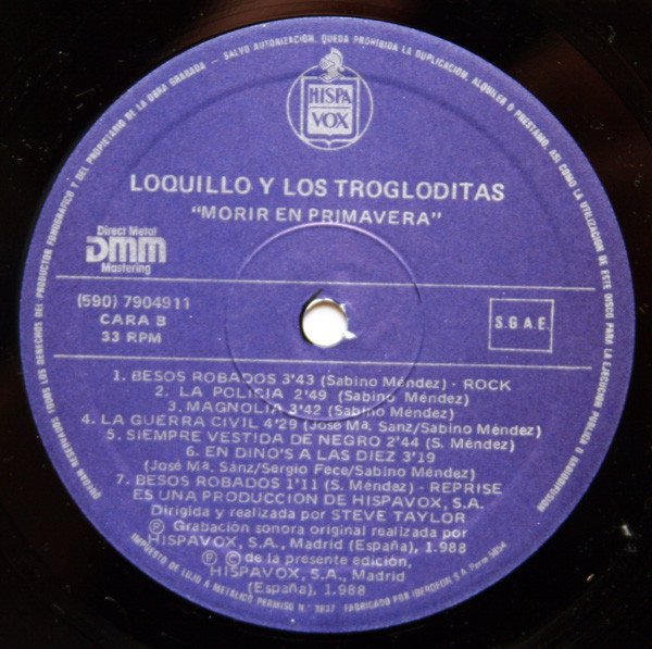 Loquillo Y Trogloditas, Morir En Primavera-LP, Vinilos, Historia Nuestra