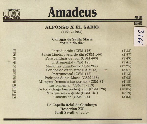 Alfonso X El Sabio  (Strela Do Dia)-CD, CDs, Historia Nuestra