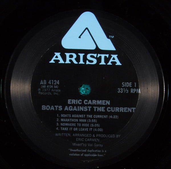 Eric Carmen Boats Against The Current-LP, Vinilos, Historia Nuestra