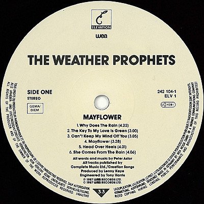 The Weather Prophets, Mayflower-LP, Vinilos, Historia Nuestra