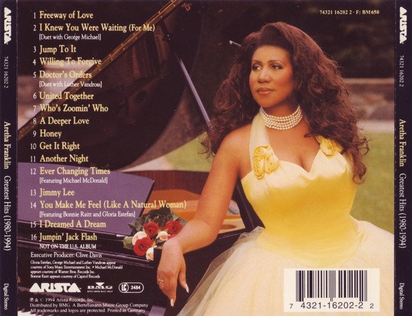 Aretha Franklin, Greatest Hits (1980-1994)-CD, CDs, Historia Nuestra