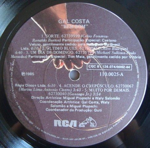 Gal Costa Bem Bom-LP, Vinilos, Historia Nuestra