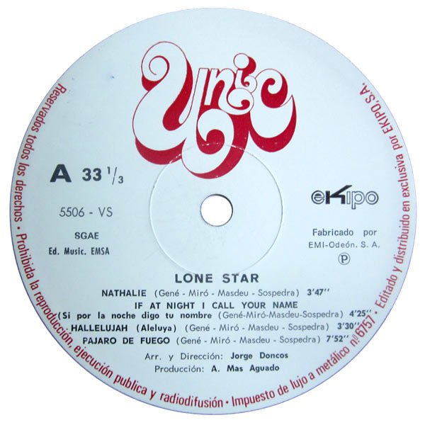 Lone Star , Es Largo El Camino-LP, Vinilos, Historia Nuestra