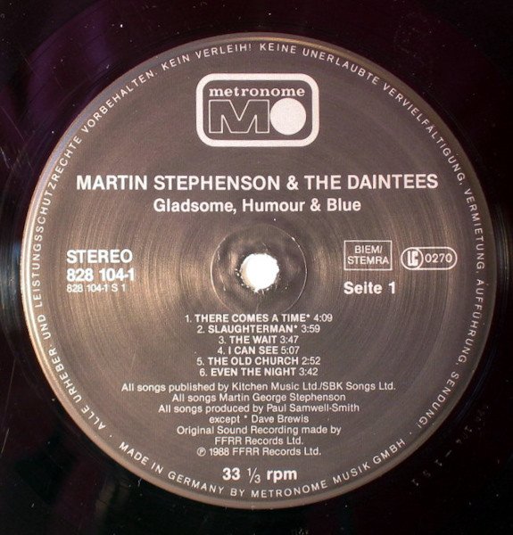 Martin Stephenson, Gladsome Humour & Blue-LP, Vinilos, Historia Nuestra