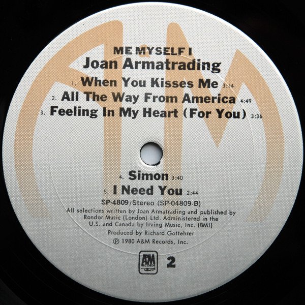 Joan Armatrading Me Myself I-LP, Vinilos, Historia Nuestra