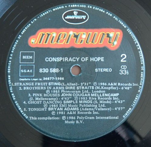 Various Conspiracy Of Hope-LP, Vinilos, Historia Nuestra