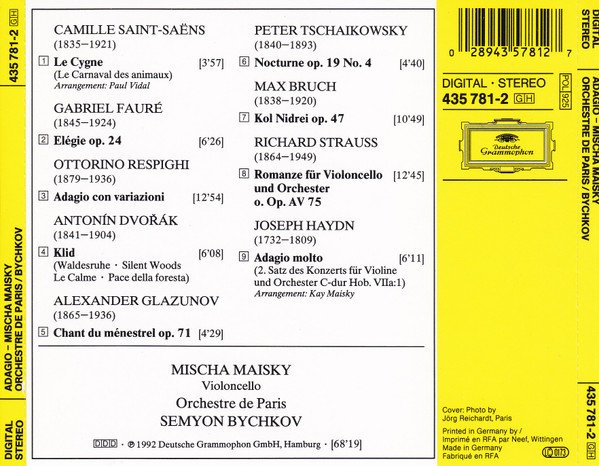 Mischa Maisky Semyon Bychkov, Adagio-CD, CDs, Historia Nuestra