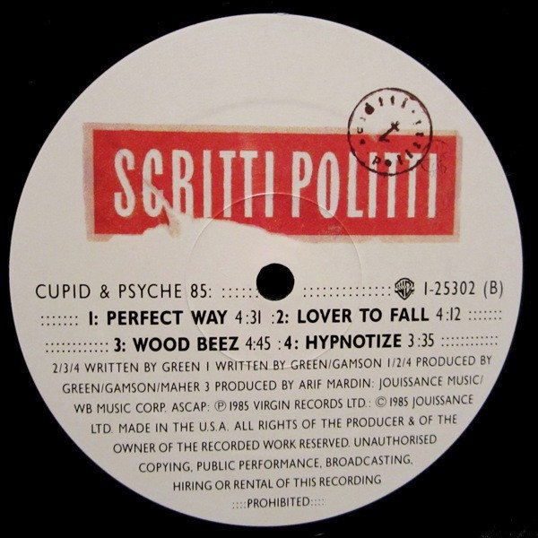 Scritti Politti Cupid & Psyche 85-LP, Vinilos, Historia Nuestra