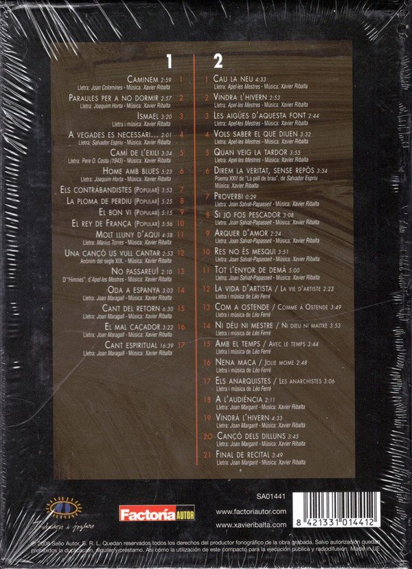 Xavier Ribalta, Una Vida Per La Cançó-CD, CDs, Historia Nuestra