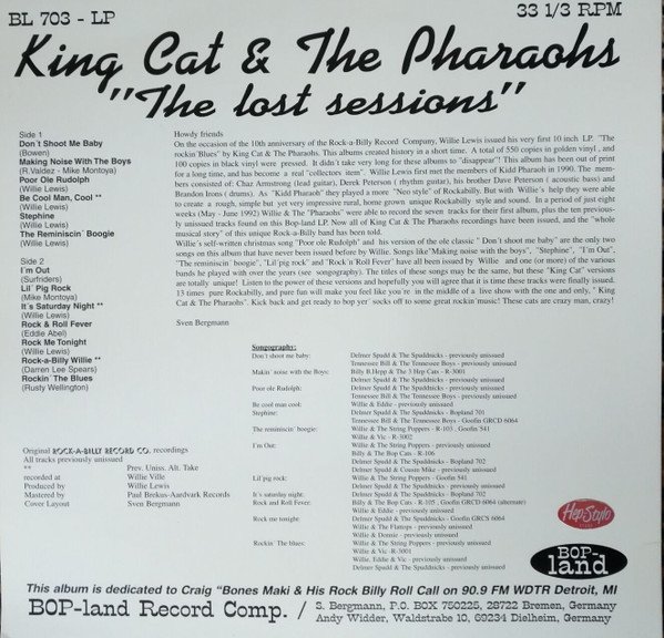 King Cat And The Pharaohs The Lost Sessions-LP, Vinilos, Historia Nuestra