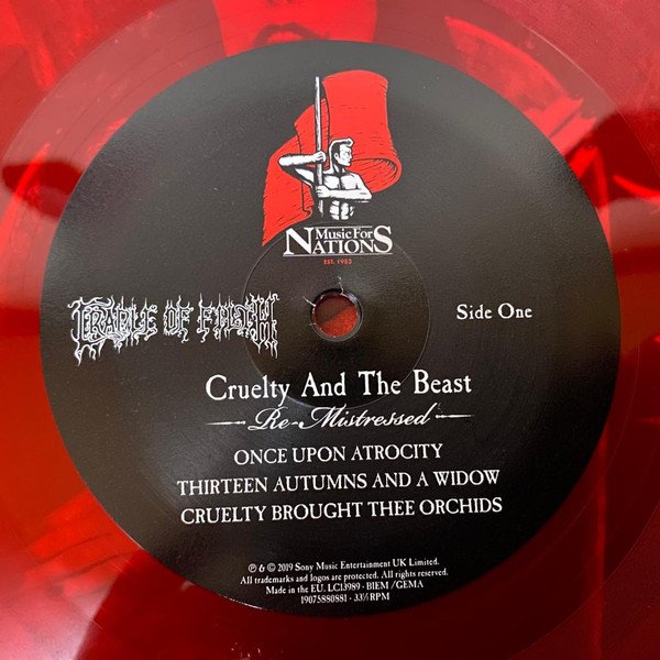 Cradle Of Filth, Cruelty And The Beast (Re-Mistressed)-LP, Vinilos, Historia Nuestra