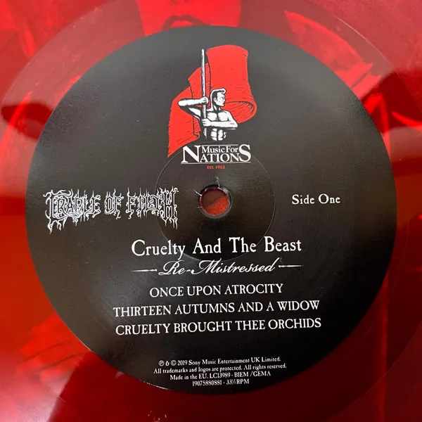 Cradle Of Filth, Cruelty And The Beast (Re-Mistressed)-LP, Vinilos, Historia Nuestra