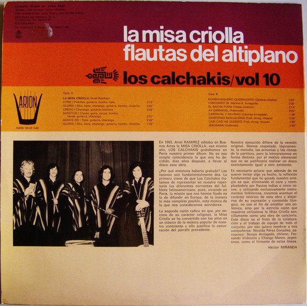 Los Calchakis, La Misa Criolla - Flautas Del Altiplano-LP, Vinilos, Historia Nuestra