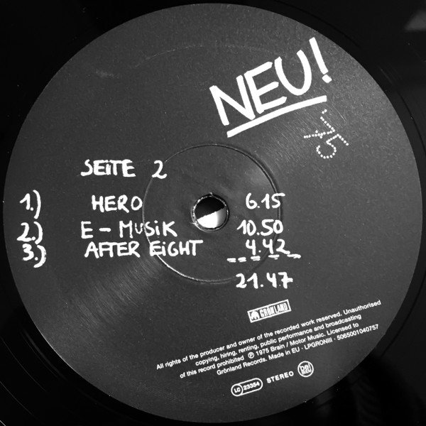 Neu!, Neu! '75-LP, Vinilos, Historia Nuestra