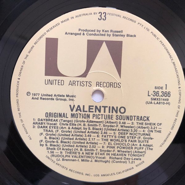 Various, Valentino - Original Motion Picture Soundtrack-LP, Vinilos, Historia Nuestra