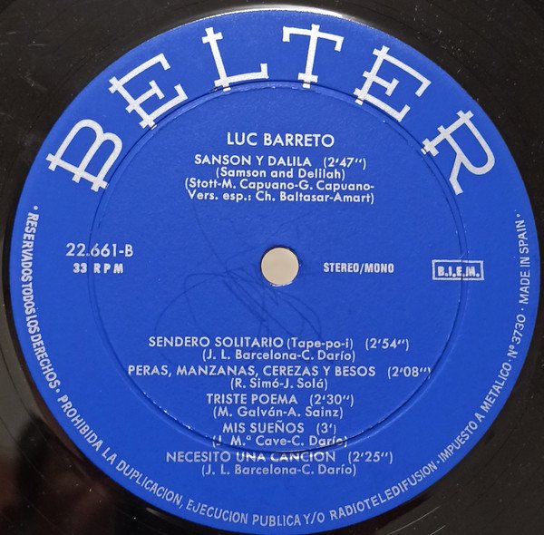 Luc Barreto, Luc Barreto-LP, Vinilos, Historia Nuestra