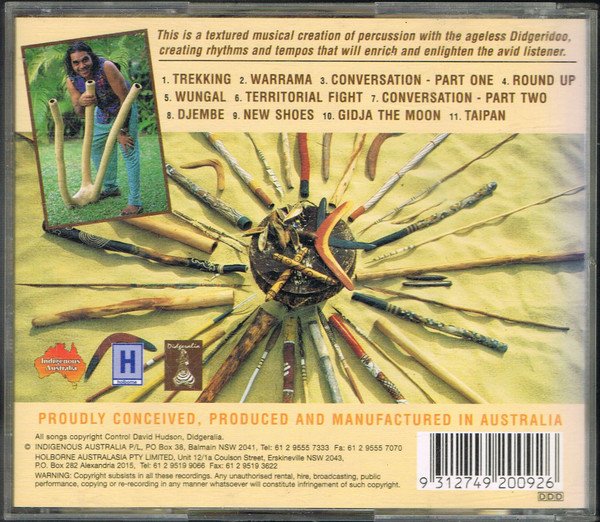 David Hudson, Didgeralia (Rhythms With Percussion & Didgeridoo)-CD, CDs, Historia Nuestra