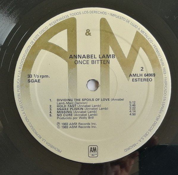 Annabel Lamb, Once Bitten-LP, Vinilos, Historia Nuestra