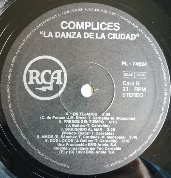 Complices, La Danza De La Ciudad-LP, Vinilos, Historia Nuestra