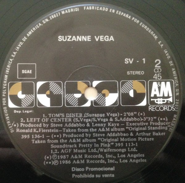 Suzanne Vega Luka (Live)-12, Vinilos, Historia Nuestra